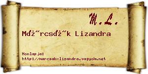Márcsák Lizandra névjegykártya
